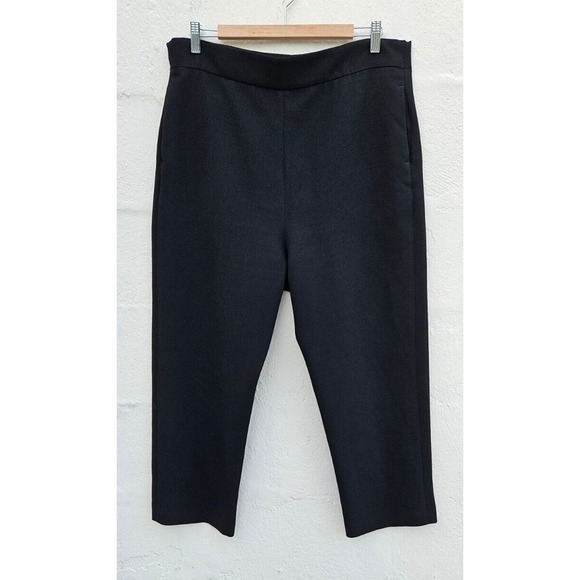 Rosetta Getty Pants - Rosetta Getty Pants 8 Black Cropped Pull‎ On High Waist Straight Leg Trousers